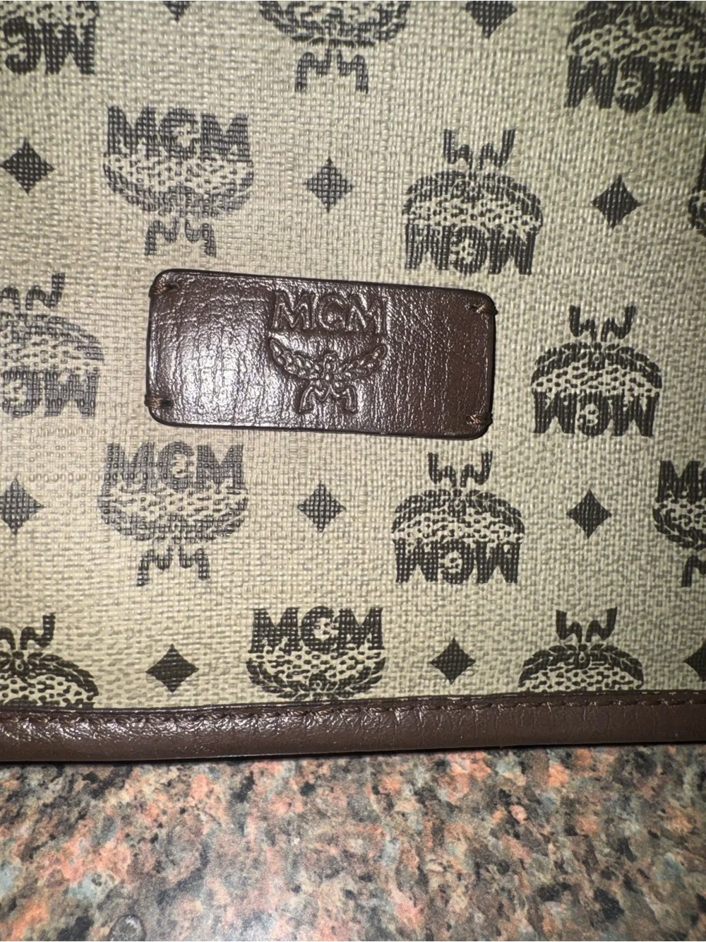 MCM Brown Monogram Canvas Crossbody Messenger/laptop Bag NWOT